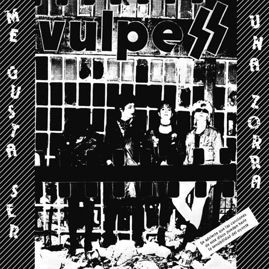Black and white vinyl record cover with figures behind bars.