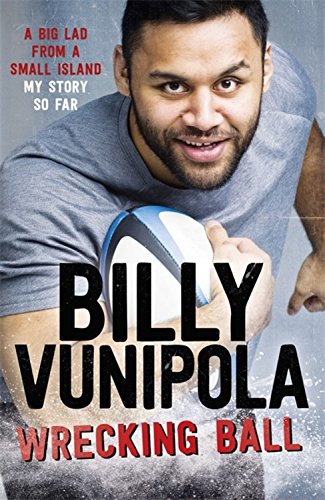 Book cover featuring rugby player Billy Vunipola holding a rugby ball.