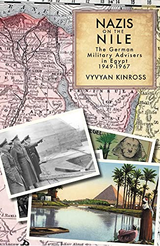 Book cover: "Nazis on the Nile" with historical images and a map background.
