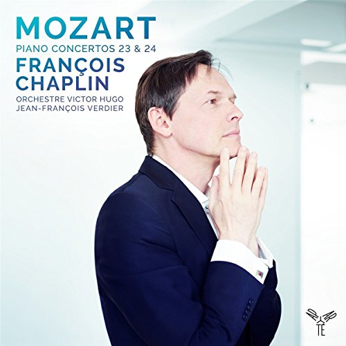 CD cover featuring pianist François Chaplin in a blue suit.