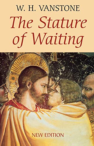 Book cover: “The Stature of Waiting” with religious artwork detail.