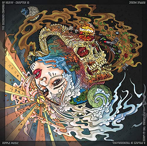 Psychedelic album cover featuring a skull-faced ram merging with a woman’s face.