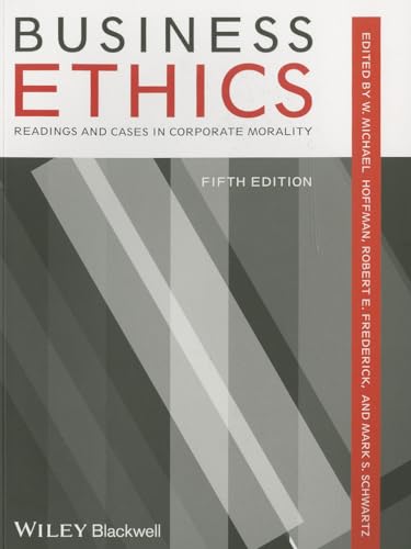 Book cover: "Business Ethics," fifth edition, with abstract gray design.