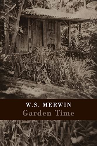 Book cover: weathered garden shed in sepia tones, title "Garden Time".