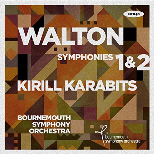CD cover for Walton’s Symphonies 1 & 2, abstract geometric design.