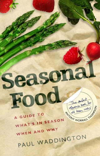 Book cover with seasonal produce: asparagus, radishes, raspberries, and beets.