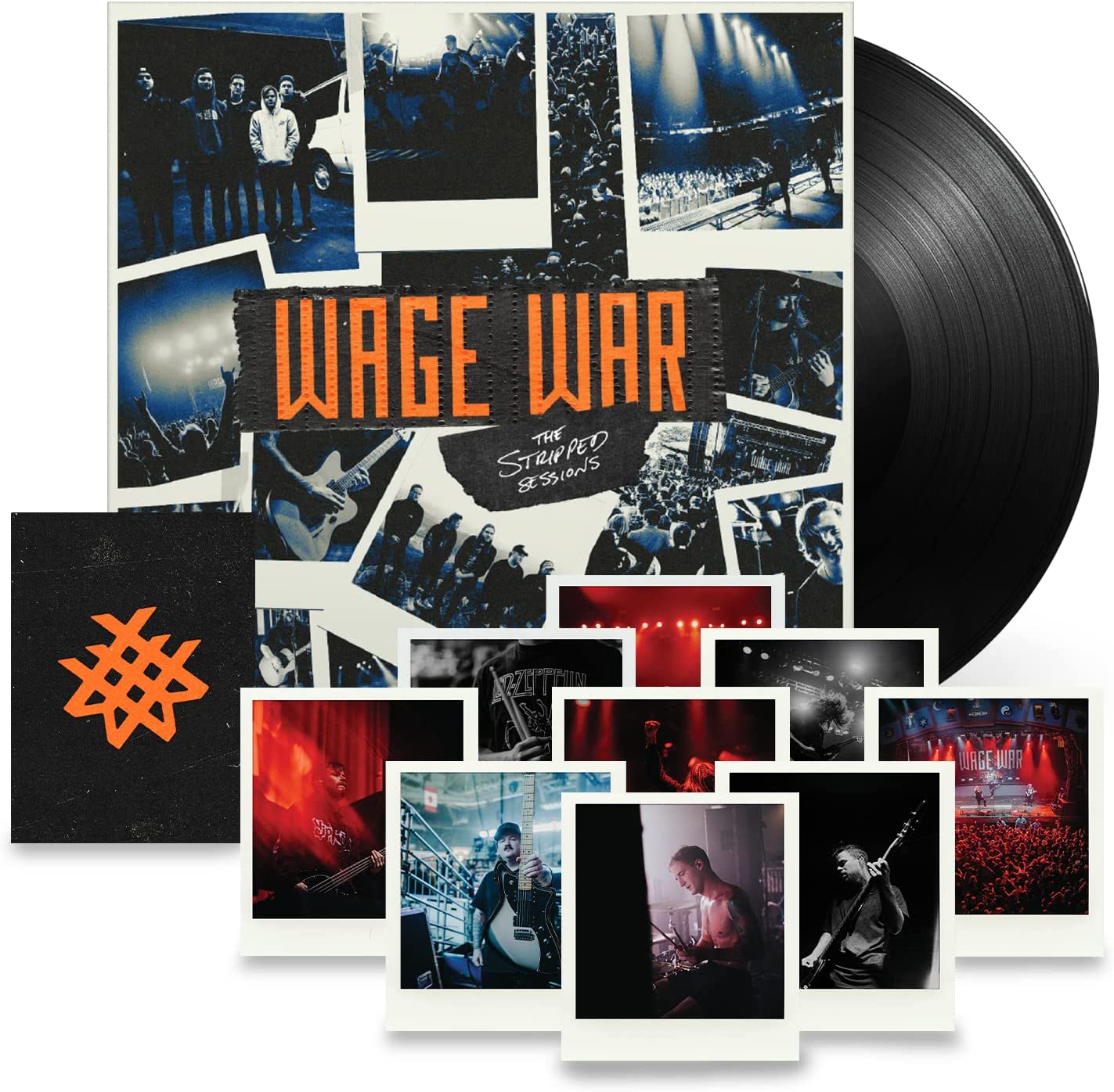 Wage War vinyl record with band photos in a collage design.