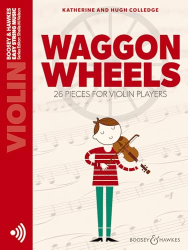 Sheet music cover for “Waggon Wheels,” featuring a violinist illustration.