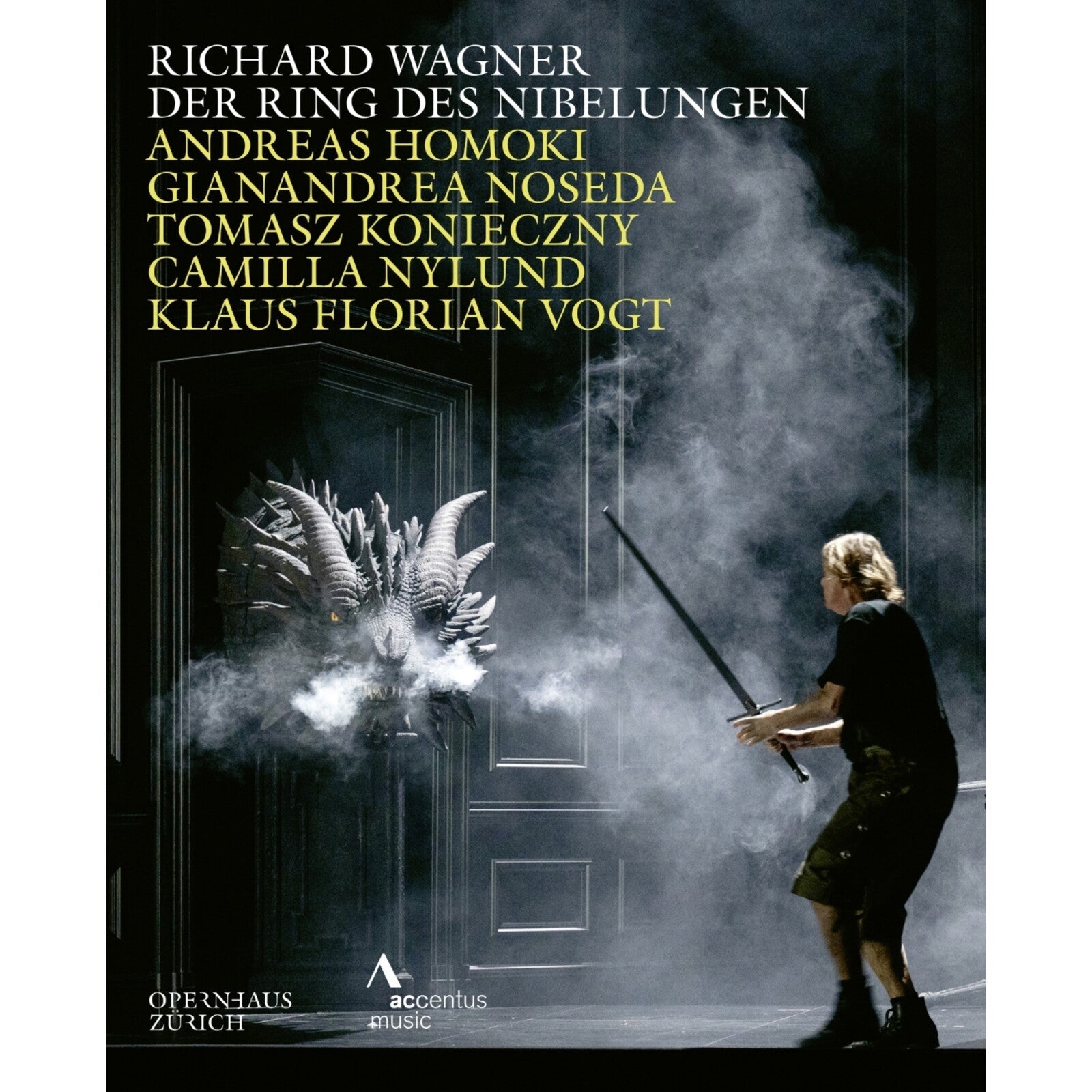 Blu-ray cover for Wagner’s “Der Ring Des Nibelungen” opera with dramatic imagery.