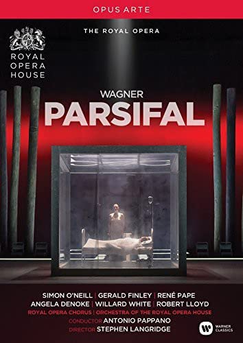 DVD cover for Wagner’s *Parsifal* featuring a man and a prone figure.