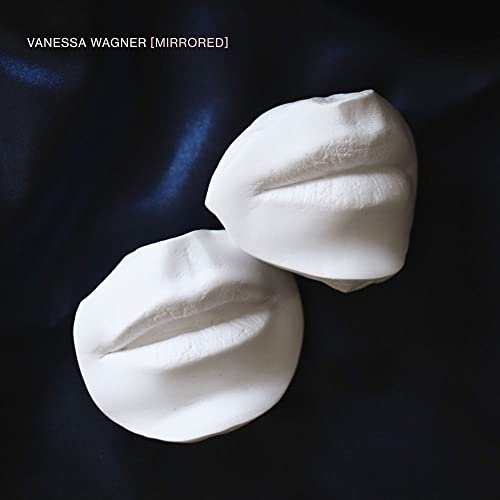 CD cover for Vanessa Wagner’s “Mirrored” featuring two white sculpted lips.