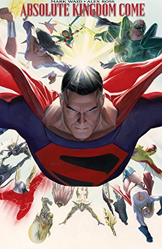 Comic book cover featuringBCL featuring Superman centered, surrounded by various superheroes.