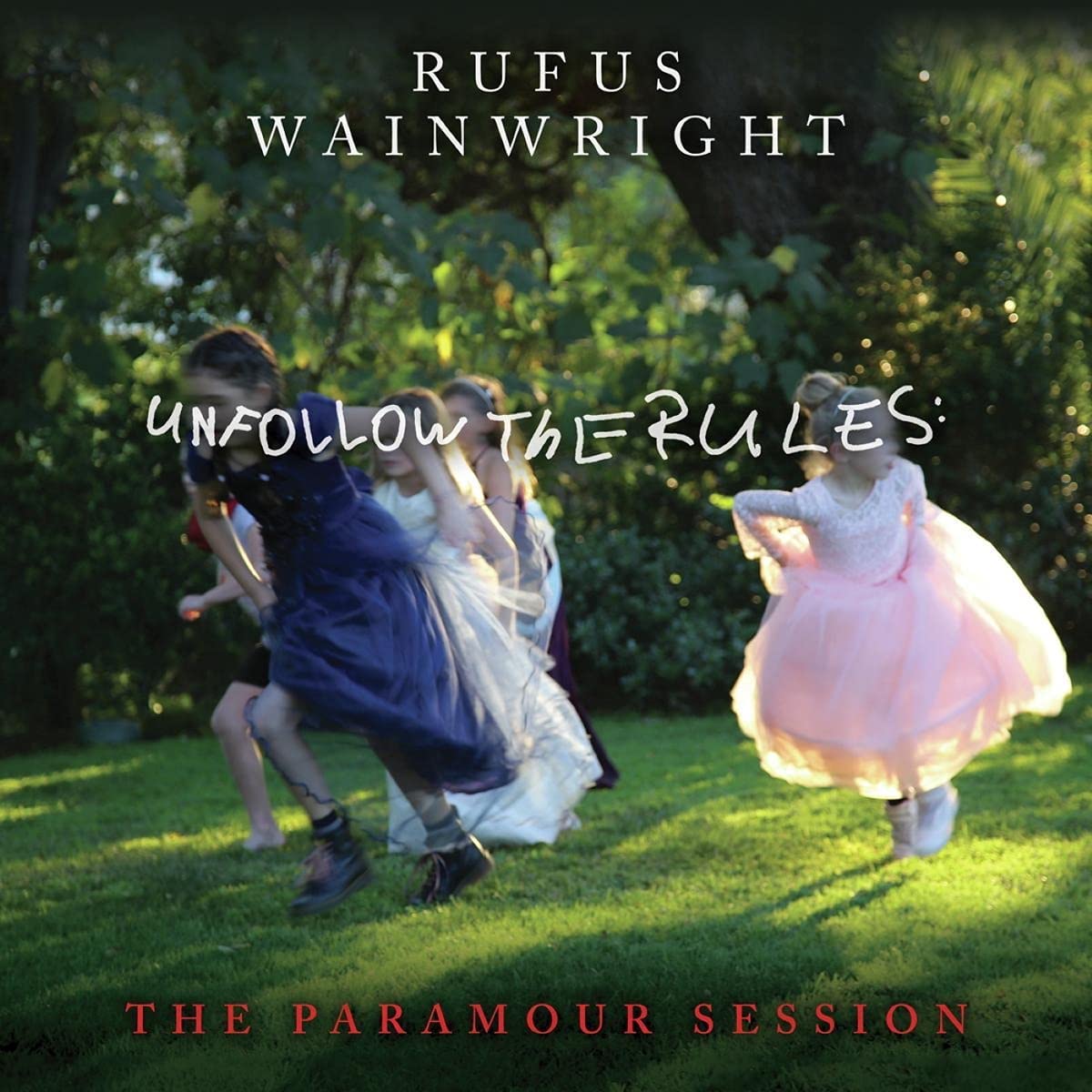 Rufus Wainwright album cover featuring blurred children in vintage dresses.