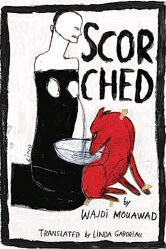Book cover illustration featuring a black figure pouring water for a red fox.