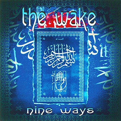 "Album cover with blue background, white text, and ornate calligraphy."