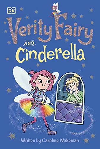 Book cover: fairy girl with wand, Cinderella looking sadly from a carriage.