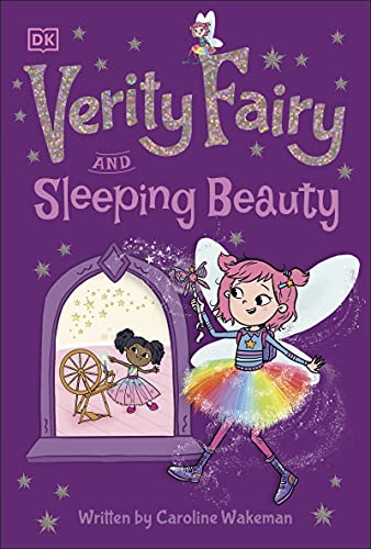 Book cover: "Verity Fairy and Sleeping Beauty" with fairy and princess illustration.