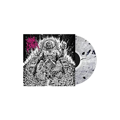 Vinyl record with detailed black and white cover art of a monstrous figure.