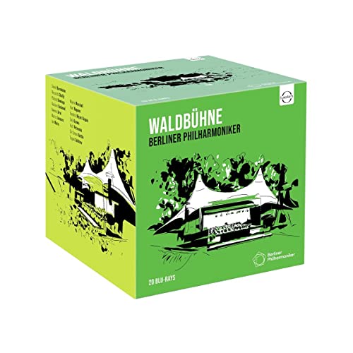 Green Blu-ray box set for Waldbühne concerts, featuring a stage illustration.