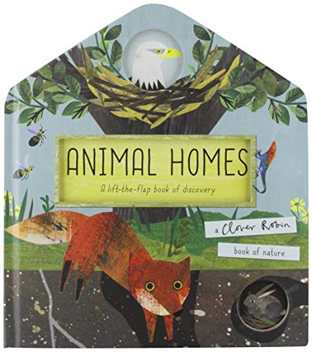 Cover of Animal Homes book featuring a fox, eagle, and other nature illustrations.