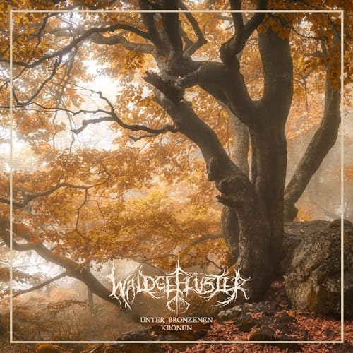 Autumn forest scene with trees and album title "Waldgeflüster.