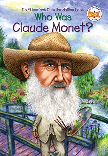 Book cover featuring a portrait of painter Claude Monet with a palette.