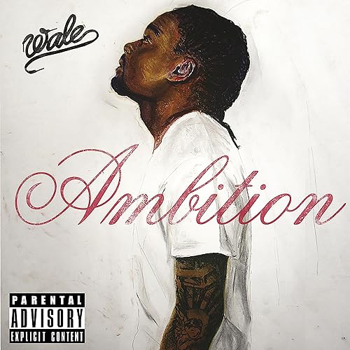 Album cover for Wale’s “Ambition” featuring a painted portrait looking upwards.