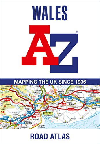 Wales A-Z Road Atlas cover with map detail and red/blue lettering.