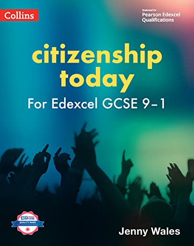 Textbook cover for Edexcel GCSE Citizenship Today, with raised hands.