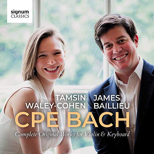 CD cover featuring portraits of Tamsin Waley-Cohen and James Baillieu.