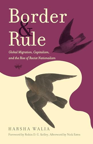 Book cover with title Border and Rule, featuring two birds against purple and cream backgrounds.