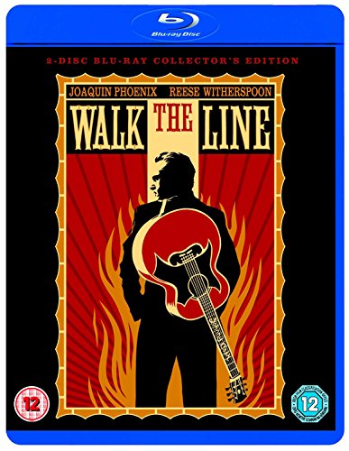 Walk the Line Blu-ray cover featuring a silhouette of a man holding a guitar.