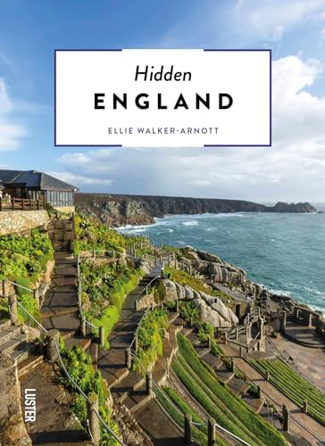 Book cover titled Hidden England featuring a coastal landscape with stone paths and cliffs.