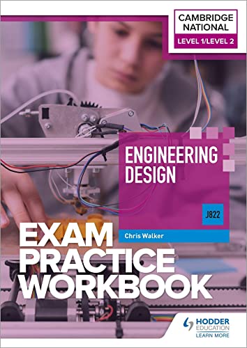 Engineering Design exam practice workbook cover with robotic arm image.