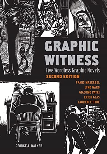 Book cover: “Graphic Witness” with black and white woodcut illustrations.