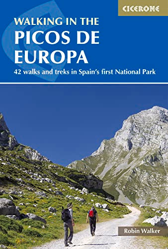 Book cover showing two hikers on a mountain trail in the Picos de Europa.