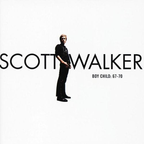 "CD cover with Scott Walker in black, text 'Scott Walker Boy Child: 67-70'."