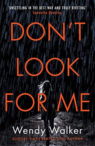Book cover: “Don’t Look For Me” with a figure in the rain.