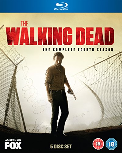 The Walking Dead season 4 Blu-ray cover featuring a man holding a gun.