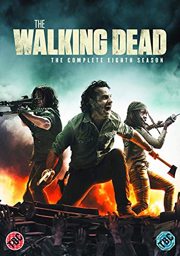The Walking Dead" Season 8 DVD cover featuring Rick, Daryl, and Michonne.