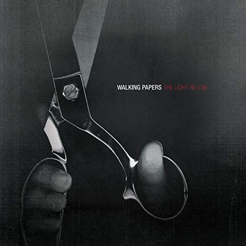 Album cover for Walking Papers’ “The Light Below” featuring scissors.