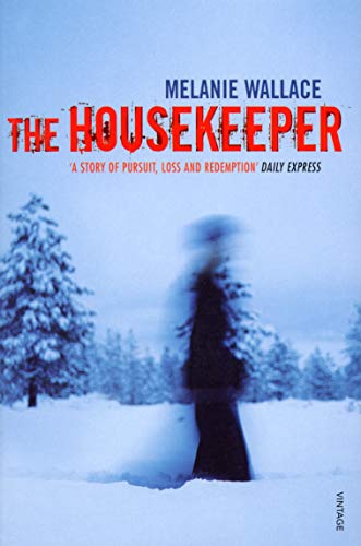 Book cover: snowy landscape with blurred figure, titled “The Housekeeper.”