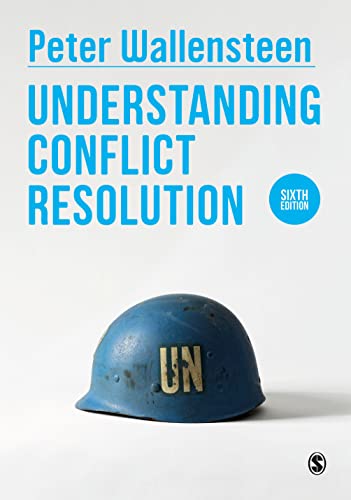 Book cover: "Understanding Conflict Resolution" with a blue military helmet.