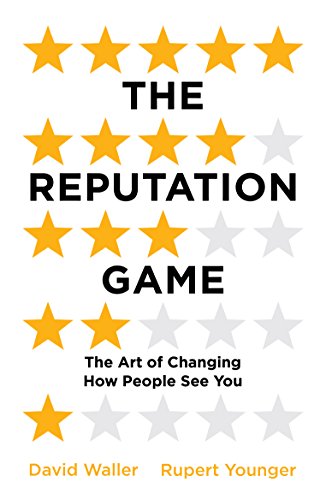 Book cover with gold stars and bold black text: "The Reputation Game".