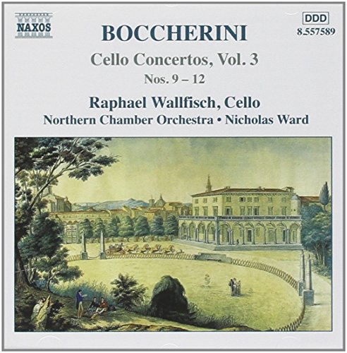 CD cover for Boccherini cello concertos featuring a landscape painting.