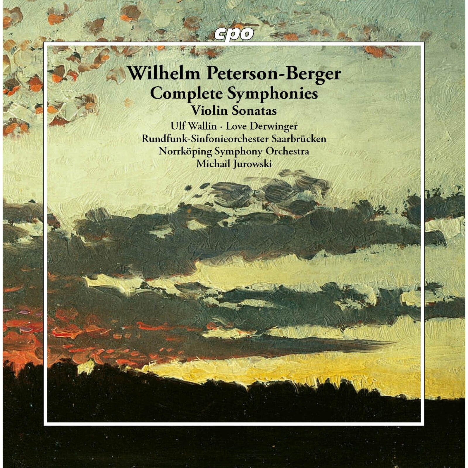 CD cover for Wilhelm Peterson-Berger symphonies, featuring abstract landscape.