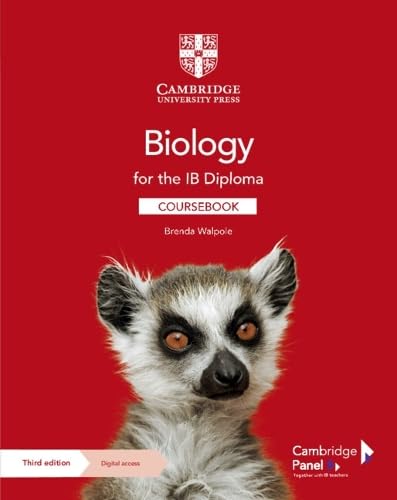 Biology for the IB Diploma coursebook cover featuring a lemur on a red background.