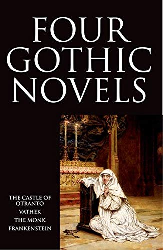 Book cover with white text and a painting of a praying woman.