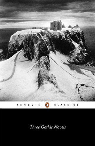 Black and white book cover with a castle on a snowy cliff.