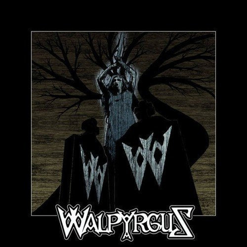 "Album cover art featuring silhouetted figures with cloaks and a dark, eerie forest scene."